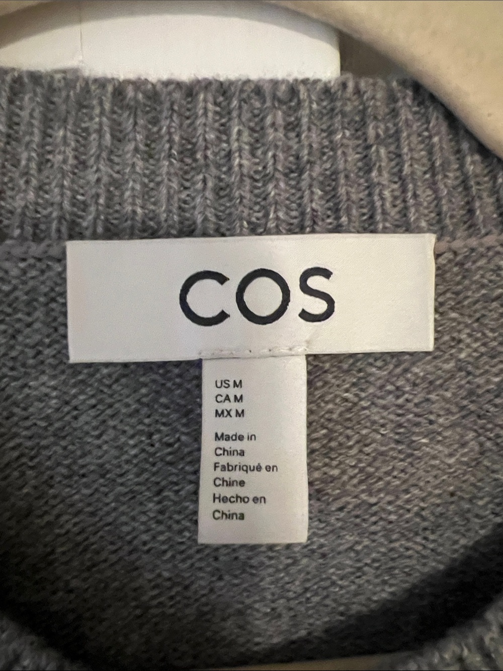 COS Cropped Wool Cardigan - Gray, Medium LIKE NEW - Picture 3 of 3